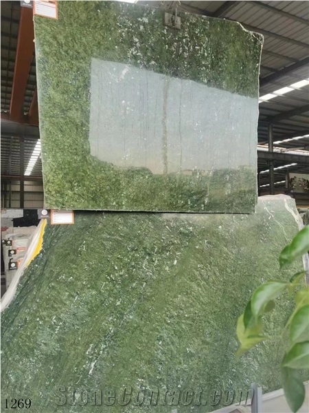 China Verde Pavone Green Marble Polished For Interior Design