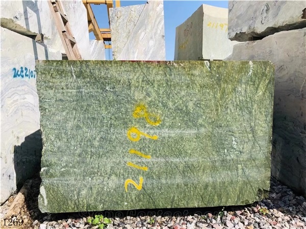 China Verde Pavone Green Marble Polished For Interior Design