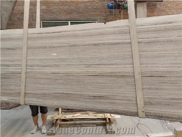 Chinese Crystal Wood Grain Marble Standard Slabs Polished