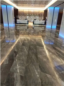 Gold Brick Grey Sandy Marble Slab Tile