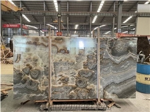 Gunsmoke Onyx Storm Silver Grey Slab