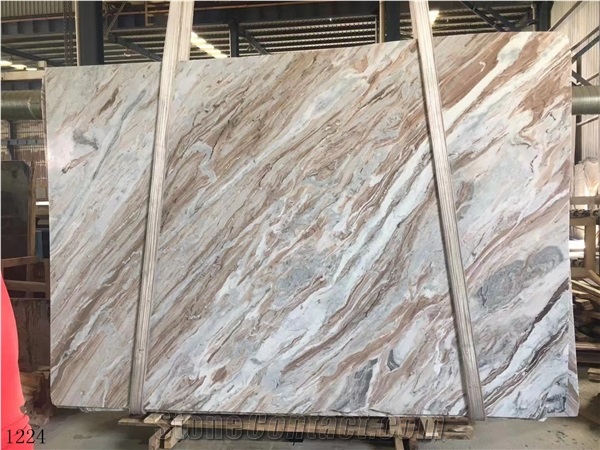 India Fantasy Brown Marble Slabs Polished For Interior Use