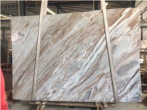India Fantasy Brown Marble Slabs Polished For Interior Use