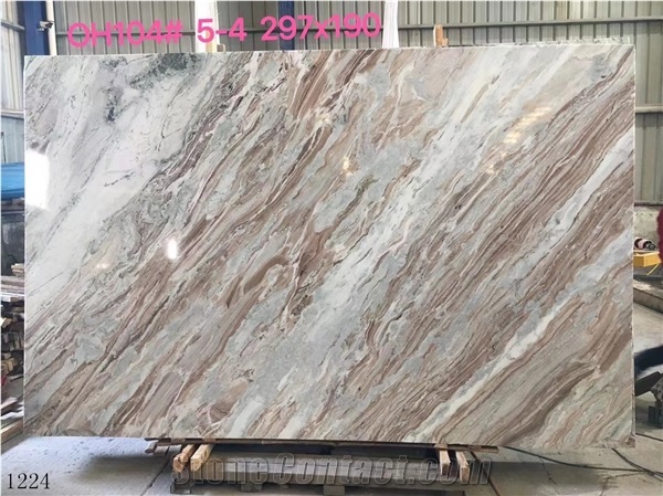India Fantasy Brown Marble Slabs Polished For Interior Use