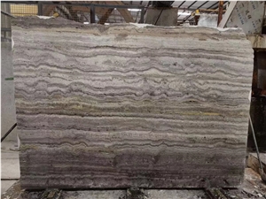 Iran Silver Persiano Grey Brown Travertine Slab For All Use