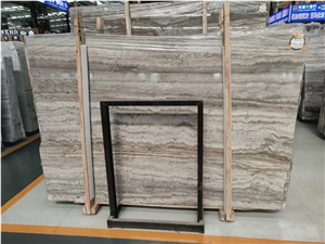 Iran Titanium Silver Travertine Takab Ash Slab For Wall Use Iran Titanium Silver Travertine Takab Ash Slab For Wall Use