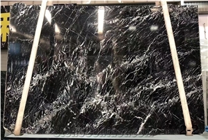 Italy Nero Italia Marble Polished Standard Size Slabs Tile