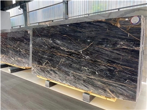 Mojinsha Mystic River Marble Mystiq Black Slab For Wall