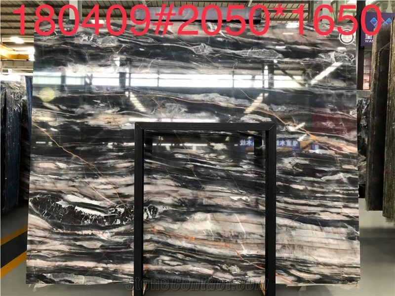 Mojinsha Mystic River Marble Mystiq Black Slab For Wall