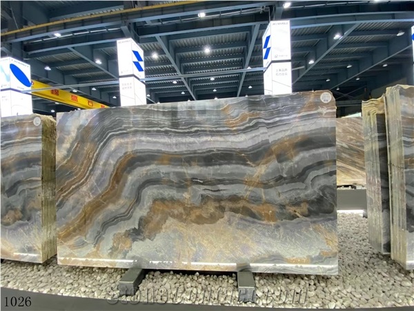 Myanmar Yinxun Palissandro Lafite Yellow Blue Marble Slab
