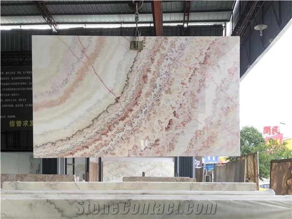Pakistan Rainbow White Onyx Polished For Living Room Use