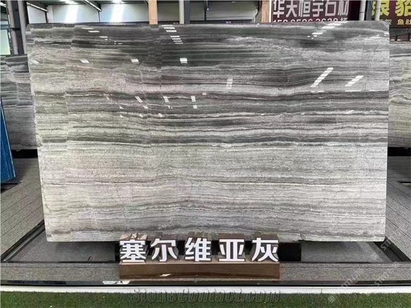 Silver Breccia Marble Fantasy Breccia Grey Slab For Decor