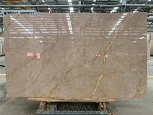 Turkey Menes Gold Marble Beige Big Size Polished Slabs Tile