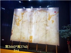 Turkey Sunset Onyx Yellow Slabs For Bedroom Design Use