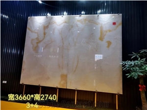 Turkey Sunset Onyx Yellow Slabs For Bedroom Design Use