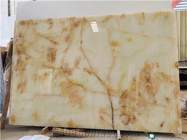 Turkey Sunset Onyx Yellow Slabs For Bedroom Design Use