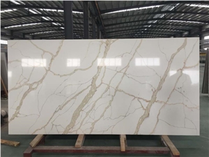 Hot Design Calacatta Gold Quartz Big Slabs