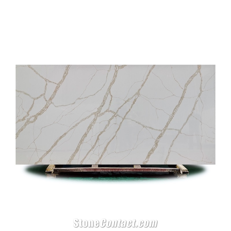 Hot Design Calacatta Gold Quartz Big Slabs