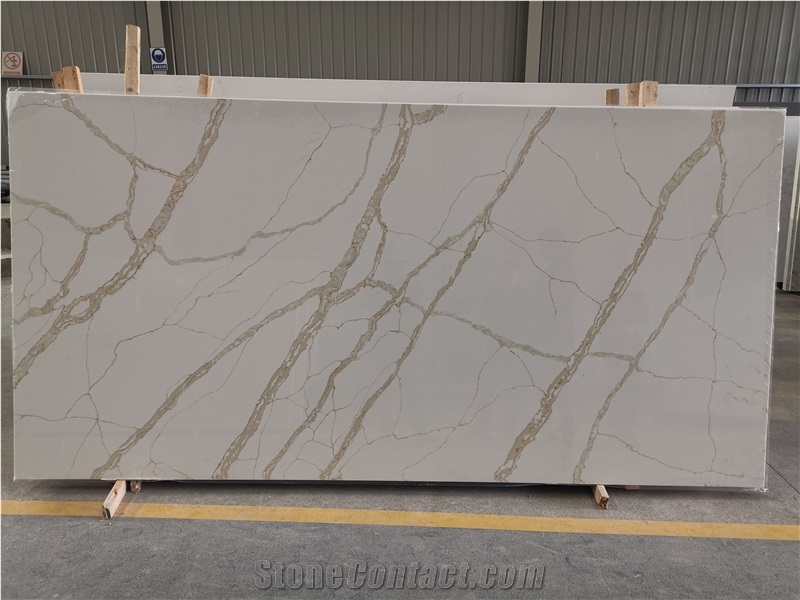 Hot Design Calacatta Gold Quartz Big Slabs