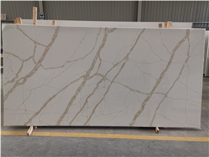 Hot Design Calacatta Gold Quartz Big Slabs