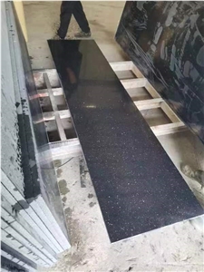 Black Galaxy Granite Slabs For Kitchen Countertops