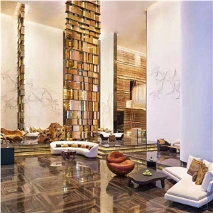 GOLDTOP Elegant Brown Quartzite Slabs Bookmatched