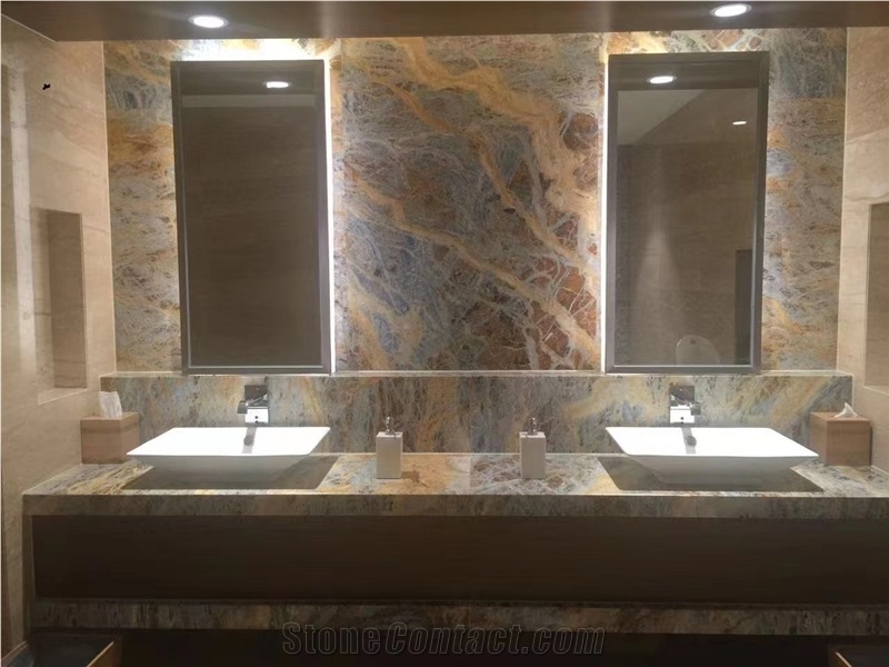 GOLDTOP High Grade Blue Jeans Marble Slab For Vanity Tops