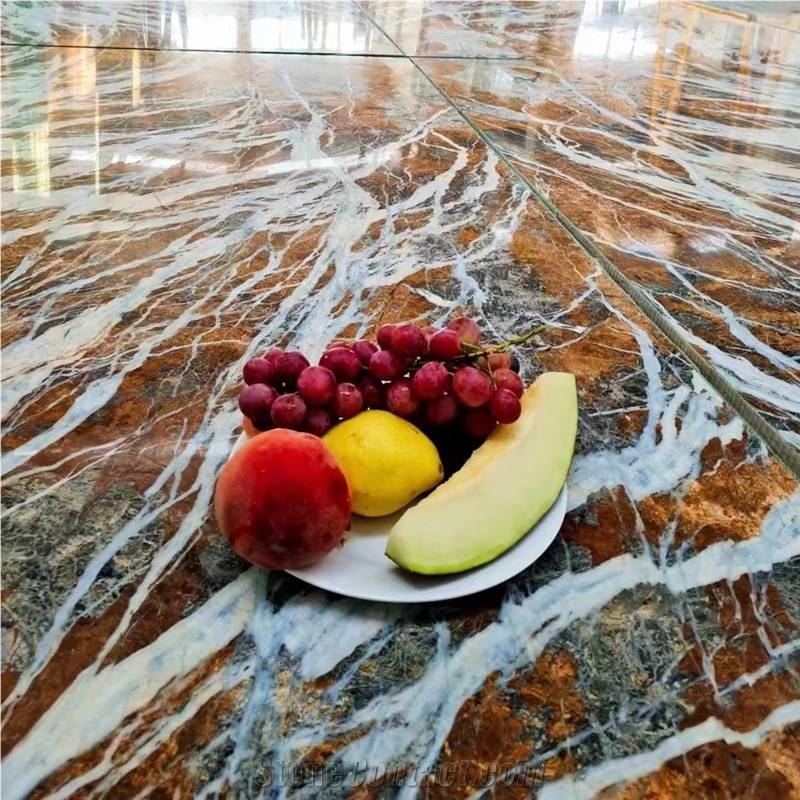 GOLDTOP High Grade Blue Jeans Marble Slab For Vanity Tops