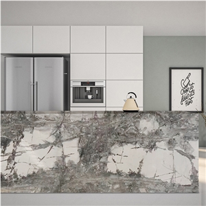 GOLDTOP ODM/OEM Winter River Snow Marble Table Tops