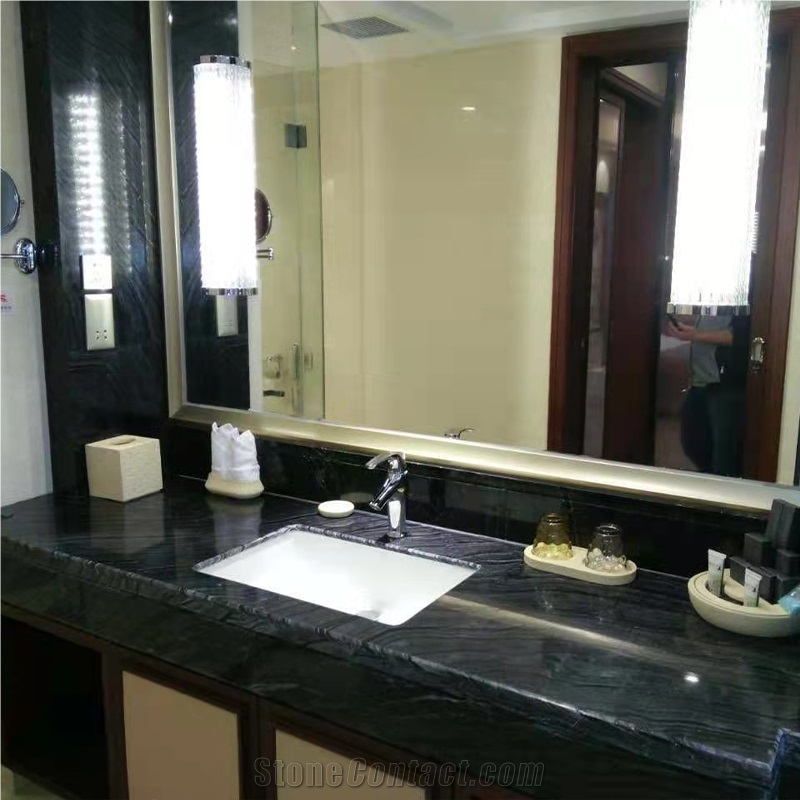 GOLDTOP OEM/ODM Black Marble Bathroom Countertop