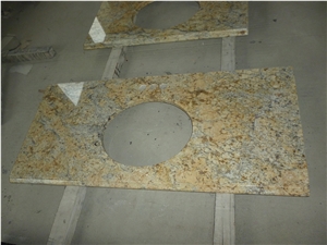 GOLDTOP OEM/ODM Giallo Golden Flower Granite Vanity Tops