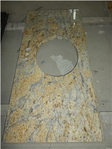 GOLDTOP OEM/ODM Giallo Golden Flower Granite Vanity Tops