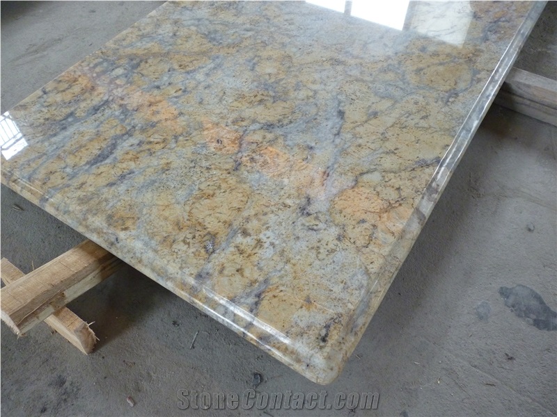 GOLDTOP OEM/ODM Giallo Golden Flower Granite Vanity Tops