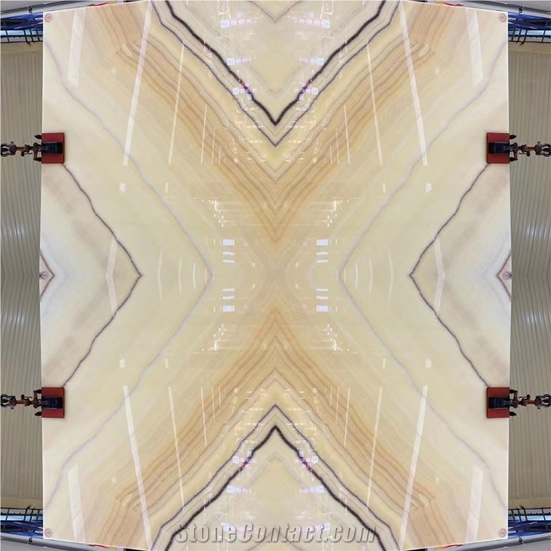High Quality Advance Sense Peach Onyx Slabs For Wall