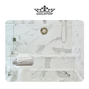 Hot Sale Marmar Calacatta White Marble Bathroom Design