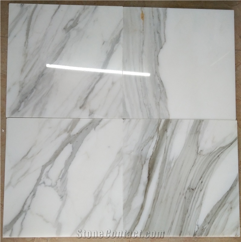 Hot Sale Marmar Calacatta White Marble Bathroom Design