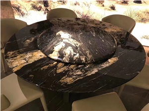 Luxury Cosmic Black With Gold Veins Granite Countertops