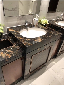 Modern Style Surface Black Gold Marble Sculptures