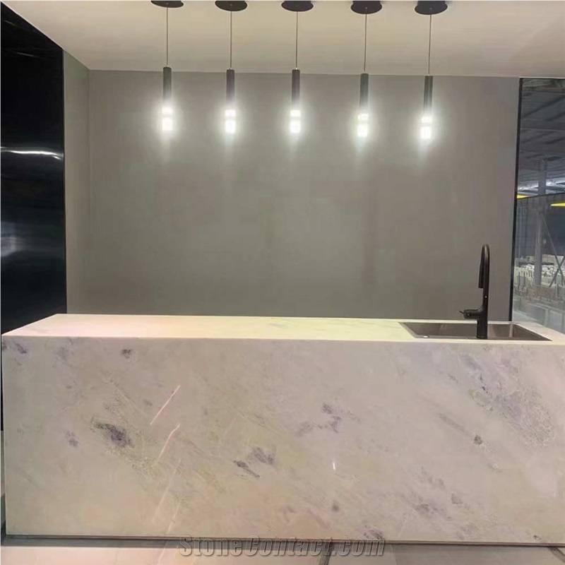 Sky Blue Lumen Blue Marble Slab For Tv Background
