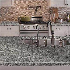 Snowflake Polished Natural Granite Wave White Kitchen Island