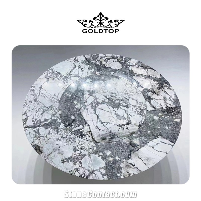 Winter River Snow Marble For Coffee Table