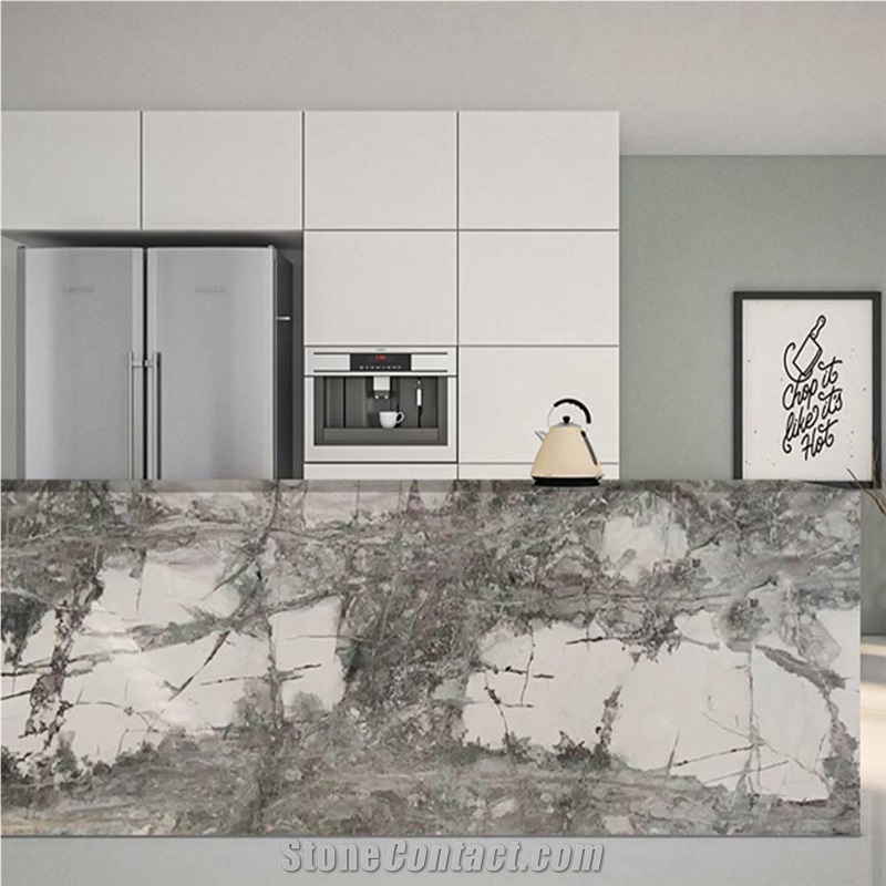 Winter River Snow Marble For Coffee Table
