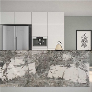 Winter River Snow Marble For Coffee Table
