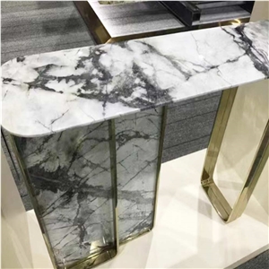 Winter River Snow Marble For Coffee Table