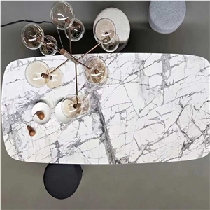 Winter River Snow Marble For Coffee Table