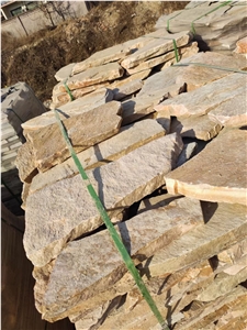 Yellow Quartzite Crazy Paving Stone Handcut