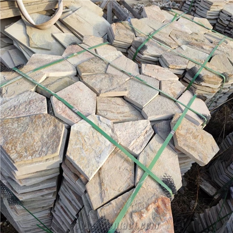 Yellow Quartzite Flagstone Pavers