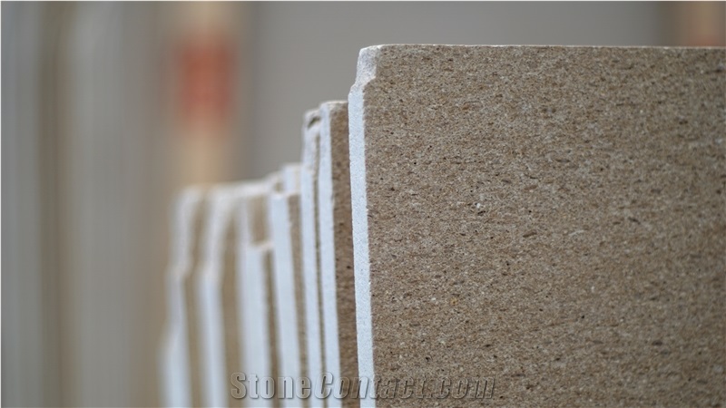 Turkey Moka Gold Golden Mocha Limestone Slabs Acid Washing