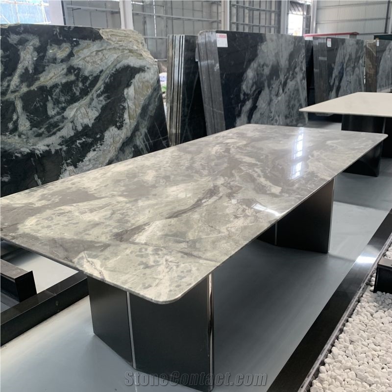 Customized Galaxy Starlight Marble Table Top For Dining Room