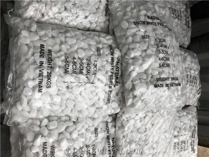Pure White Natural Crushed River Stone For Garden